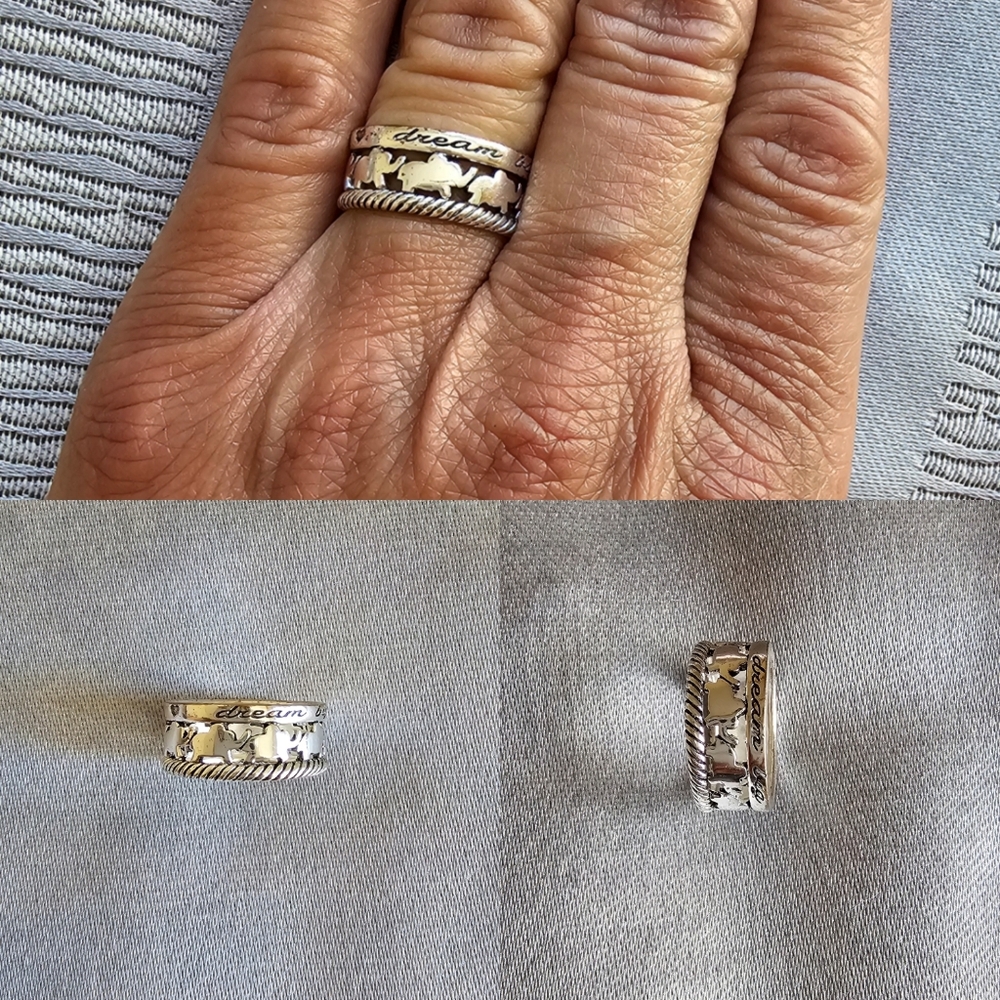 Sterling Silver Ring with little Elephants all around